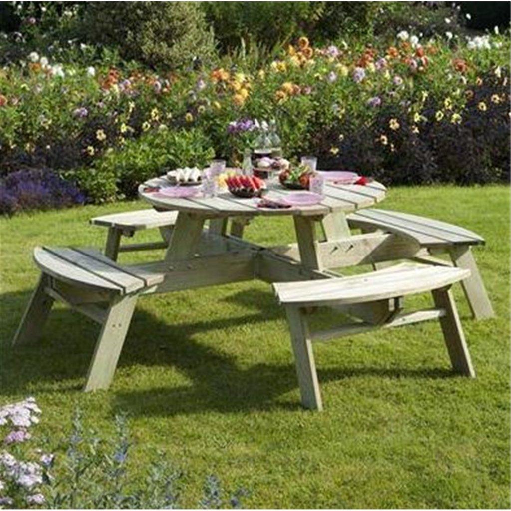 Deluxe Round Picnic Garden Table